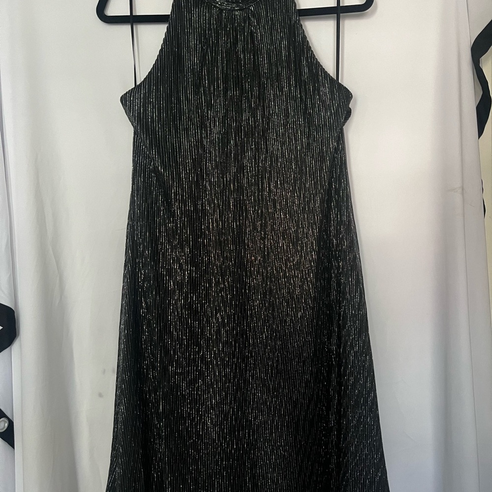 Melissa Paige Shimmering Gray Metallic Dress